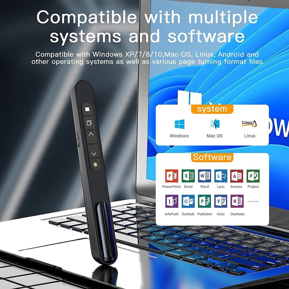 Laser Pointer Presenter - Remote Control Multifunctional Flip Pen Charging