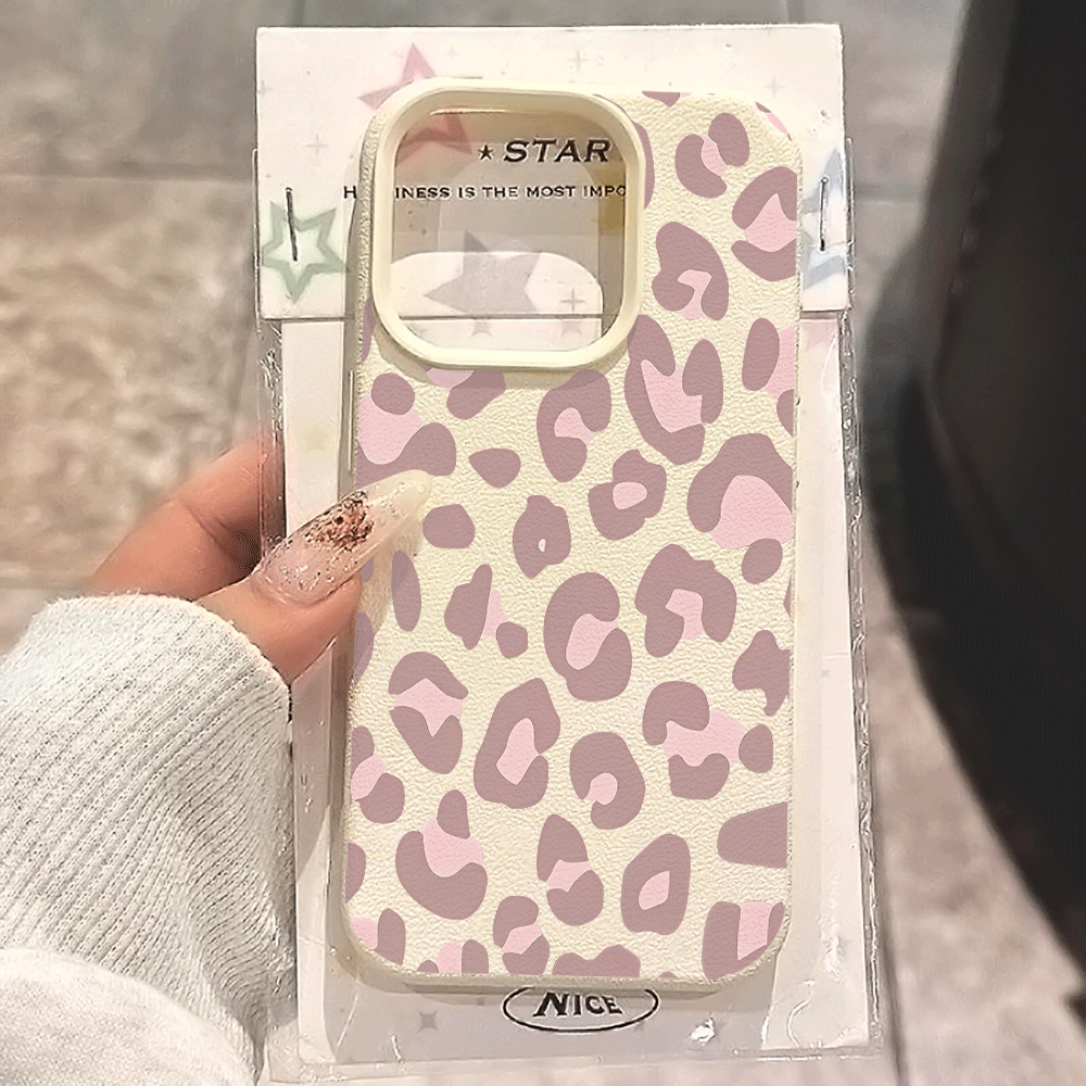 Apple Iphone 16 - Pale Purple Leopard Print Phone Case